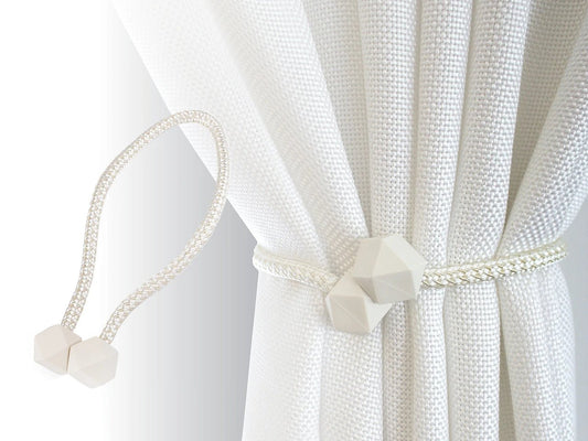 Porte-rideau avec aimant - couleur crème (lot de 2 pièces)