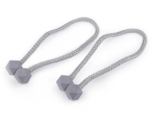 Curtain holder with magnet - grey (2 pcs in a set)