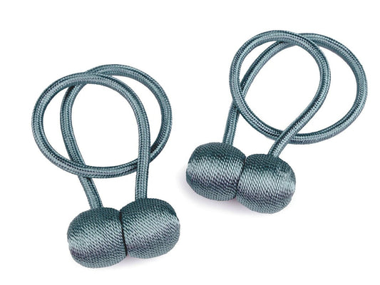 Porte-rideau avec aimant - bleu-gris (lot de 2)