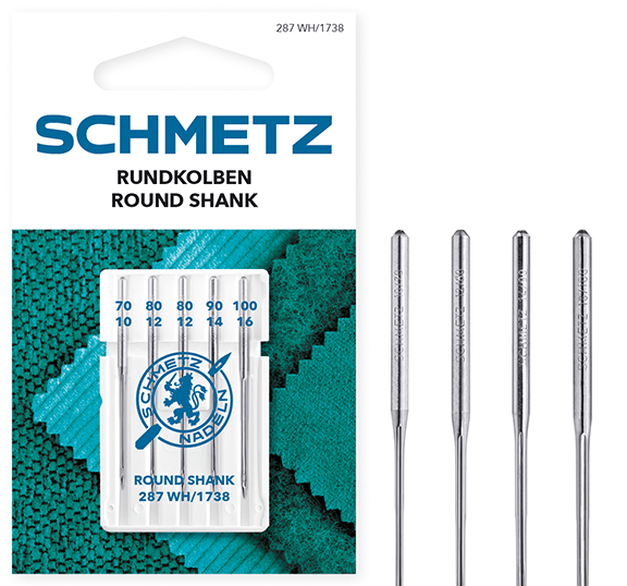 SCHMETZ Round Shank Needles 287 WH/1738 - No. 70/80/90/100 (5 pcs.)