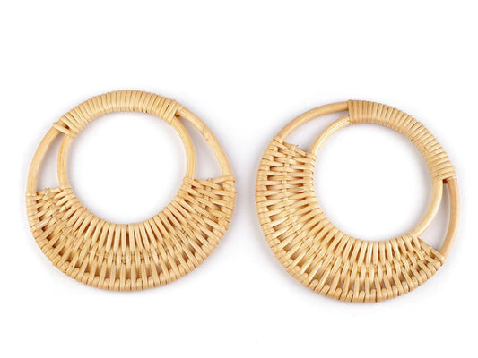Round woven rattan handles Ø16.5 cm| 2 pcs.