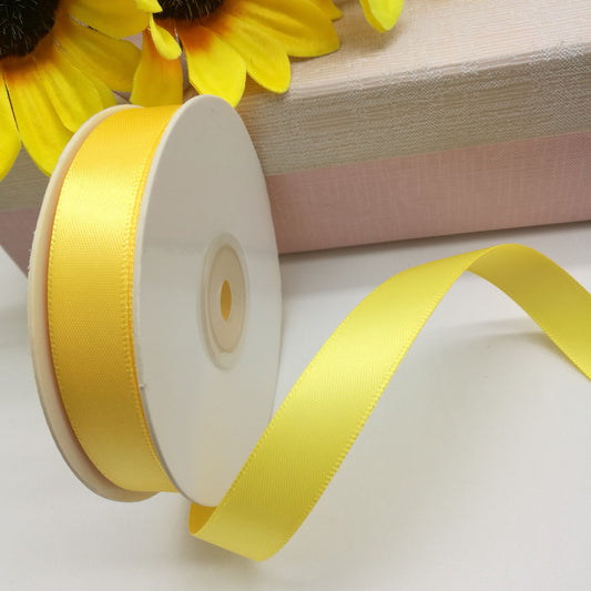 Ruban en satin jaune - 12 mm (lot de 25 m)
