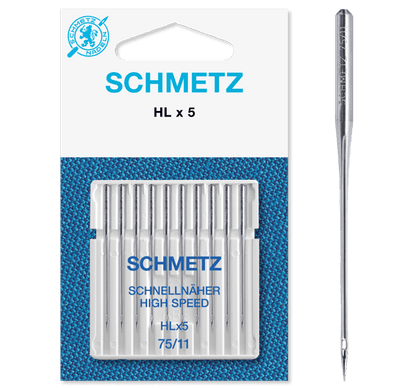 Aiguilles spéciales haute vitesse SCHMETZ HIGH SPEED SPECIAL HLx5 - N° 75 (10 pièces)