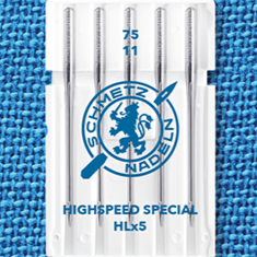 Aiguilles spéciales haute vitesse SCHMETZ HIGH SPEED SPECIAL HLx5 - n° 75 (5 pièces)