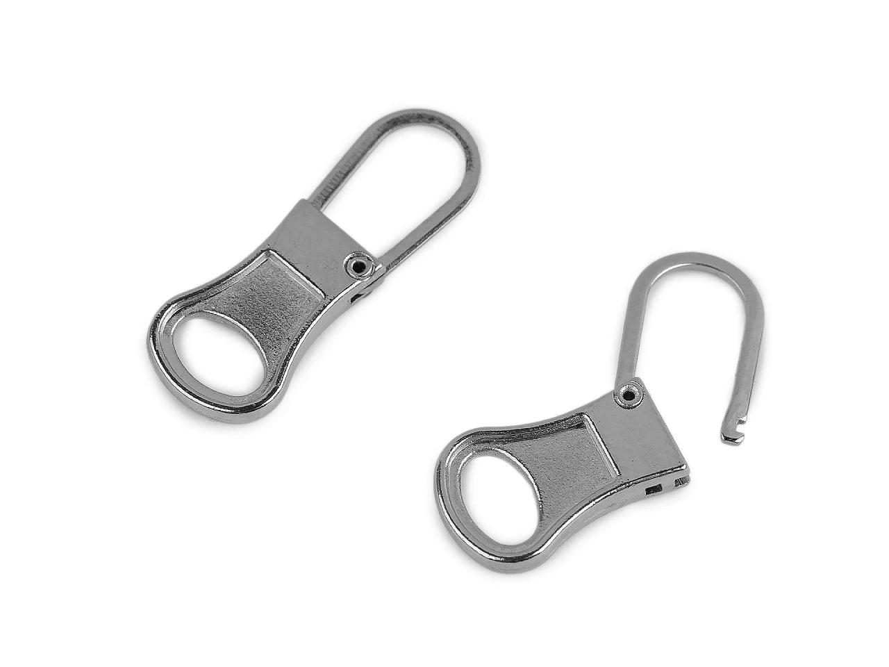 Kuva avattavasta metallisesta vetoketjun vedimestä korjaukseen – 10 × 27 mm – saatavilla verkossa Šarlotes audumi