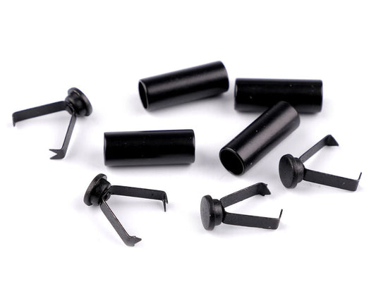 Metal cord end cap ⌀ 6 mm, black (4 pcs per pack)