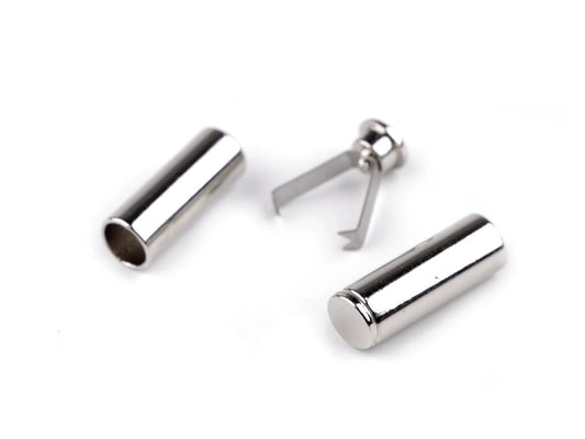 Metal cord end ⌀ 6 mm, silver (pack of 4 pcs)