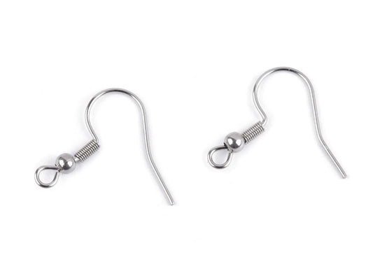 Stainless steel earring hooks| 20mm| 4 pcs.
