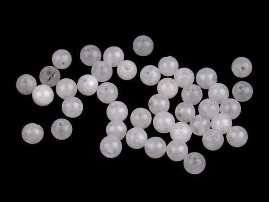 White matte agate beads Ø4 mm | 88 pcs. | Natural mineral