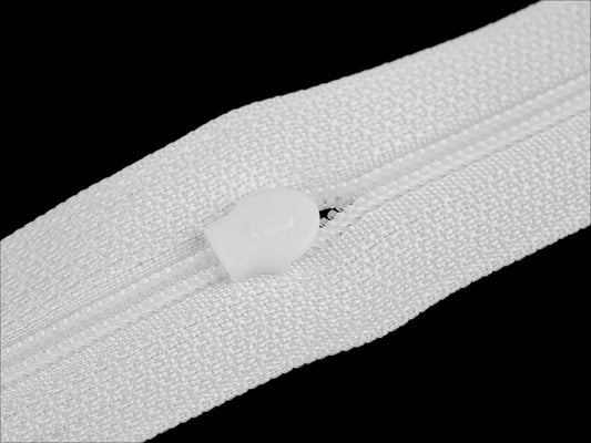 Image of white bedding zipper - white – available at Charlotte Fabrics