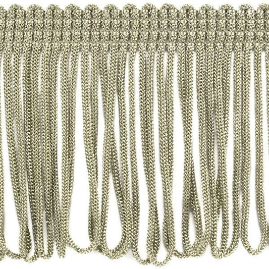 Image of fringe 8 cm wide - white gold – available at Šarlotes audumi