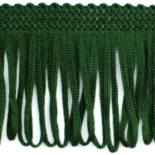 Image of fringe, 8 cm wide - dark green – available at Šarlotes audumi