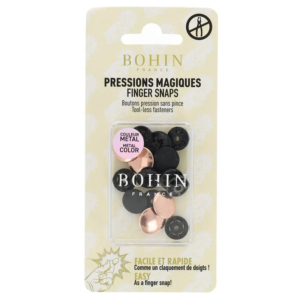 Kuva BOHIN Magic -neppareista ilman pihtejä 14 mm – Rose Gold, 4 kpl – saatavilla verkossa Šarlotes audumi