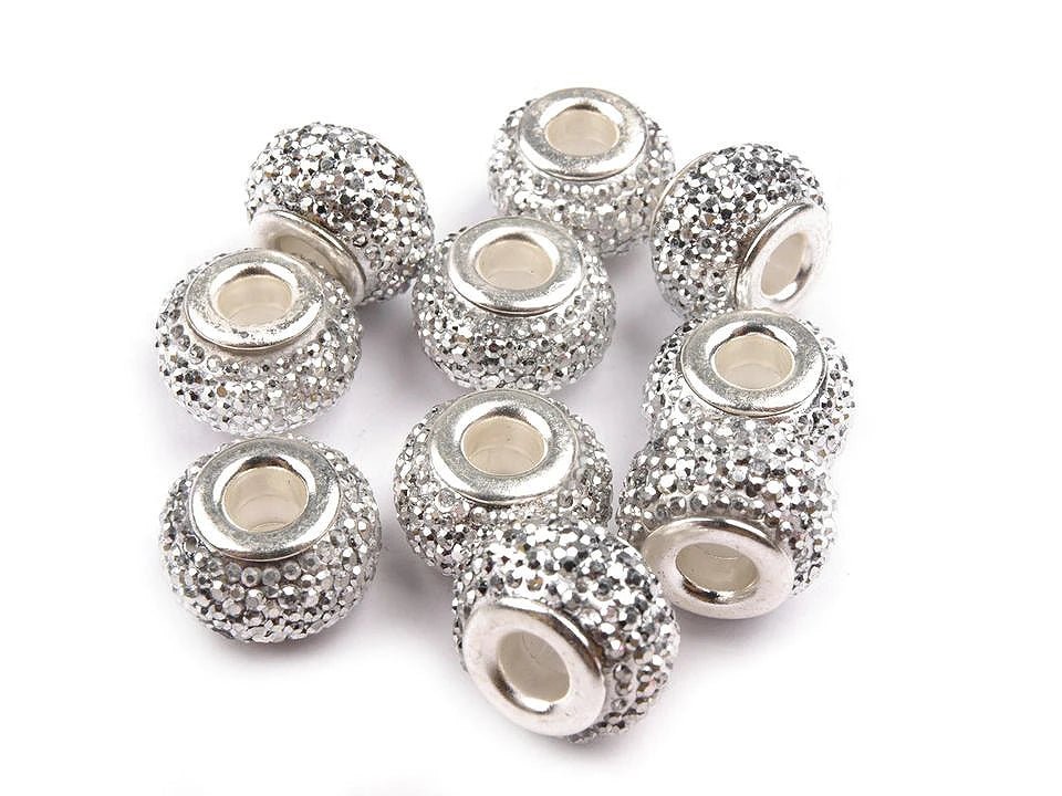 Image of “Charm” beads with a metallic effect | 9 × 14 mm 10 pcs | assorted colors – available at Šarlotes audumi
