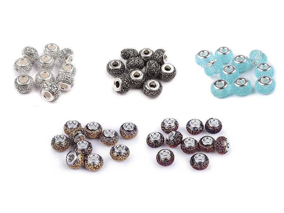 Image of “Charm” beads with a metallic effect | 9 × 14 mm 10 pcs | assorted colors – available at Šarlotes audumi