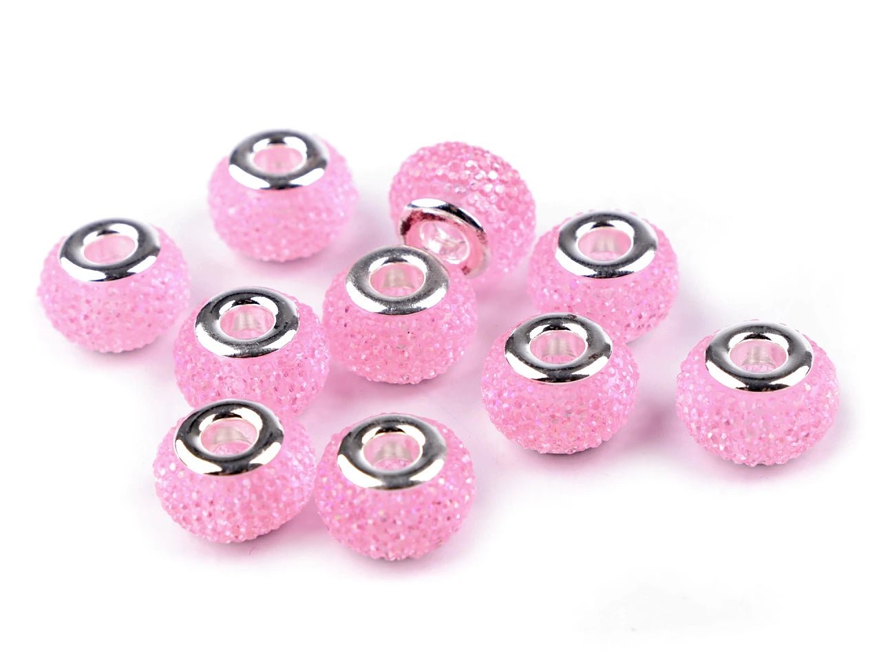 Image of “Charm” beads with a metallic effect | 9 × 14 mm 10 pcs | assorted colors – available at Šarlotes audumi