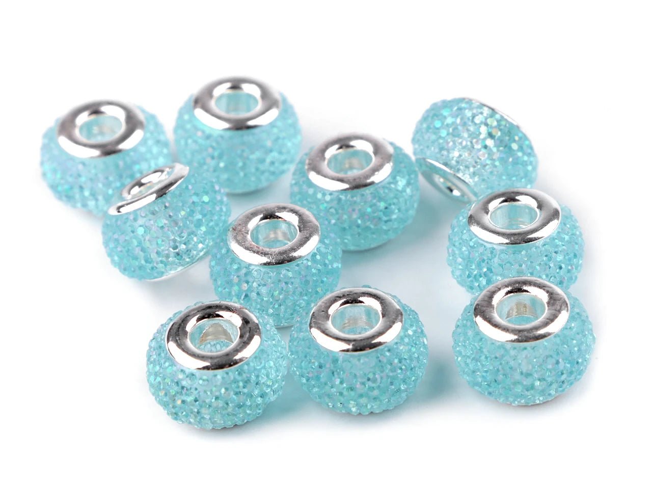 Image of “Charm” beads with a metallic effect | 9 × 14 mm 10 pcs | assorted colors – available at Charlotte's Fabrics