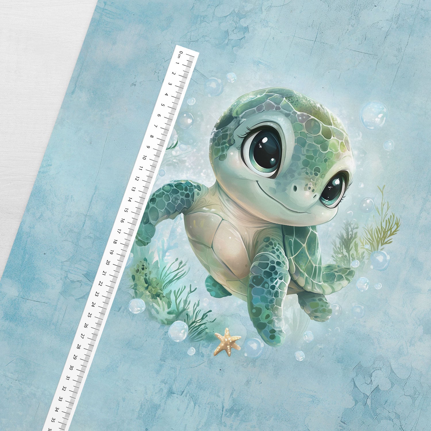 Attēls ar Cilpiņtrikotāžas panelis 40x50 cm - bruņurupucis draudziņš 250 g/m² – pieejams Šarlotes audumi