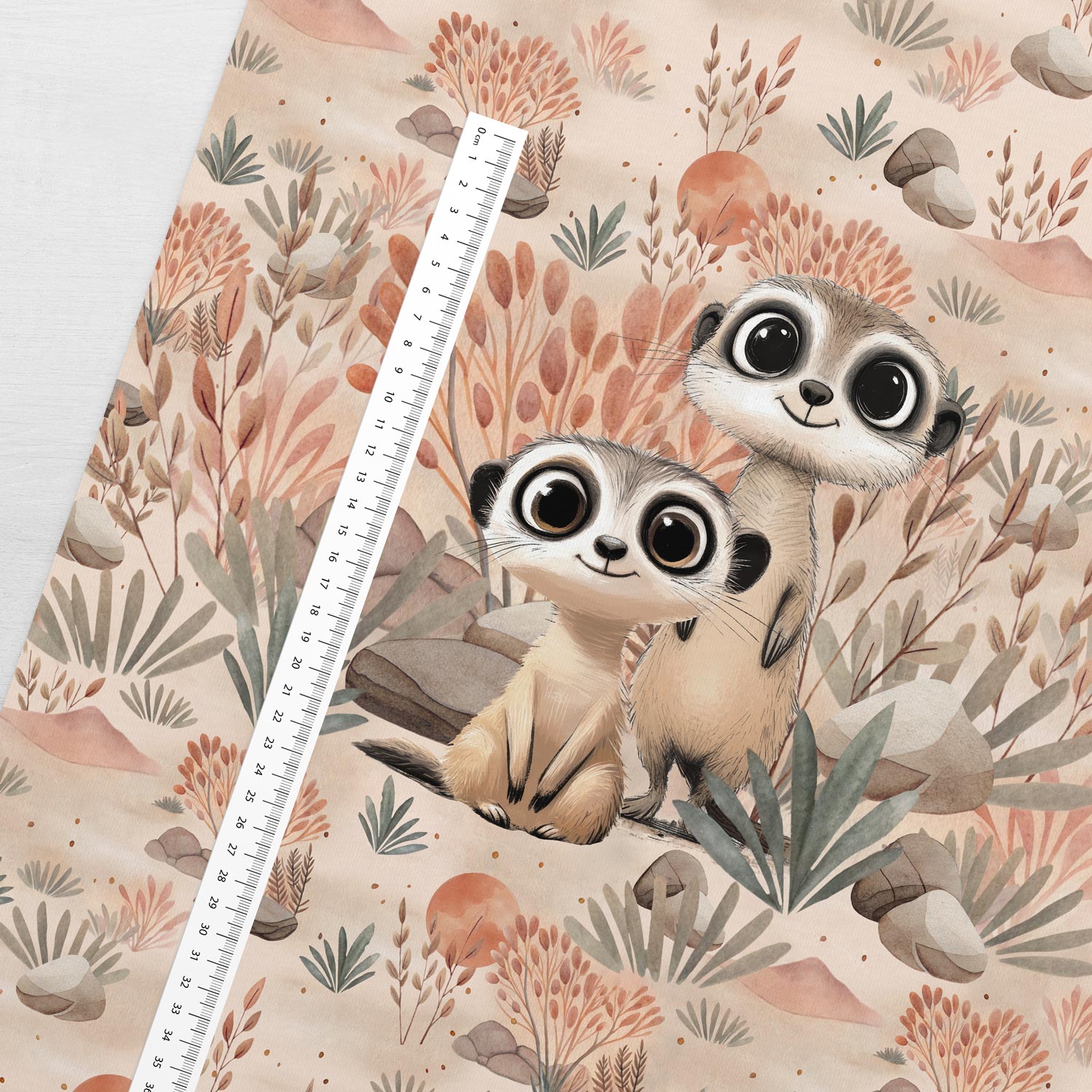 Attēls ar Cilpiņtrikotāžas panelis 40x50 cm - surikatu piedzīvojums 250 g/m² – pieejams Šarlotes audumi