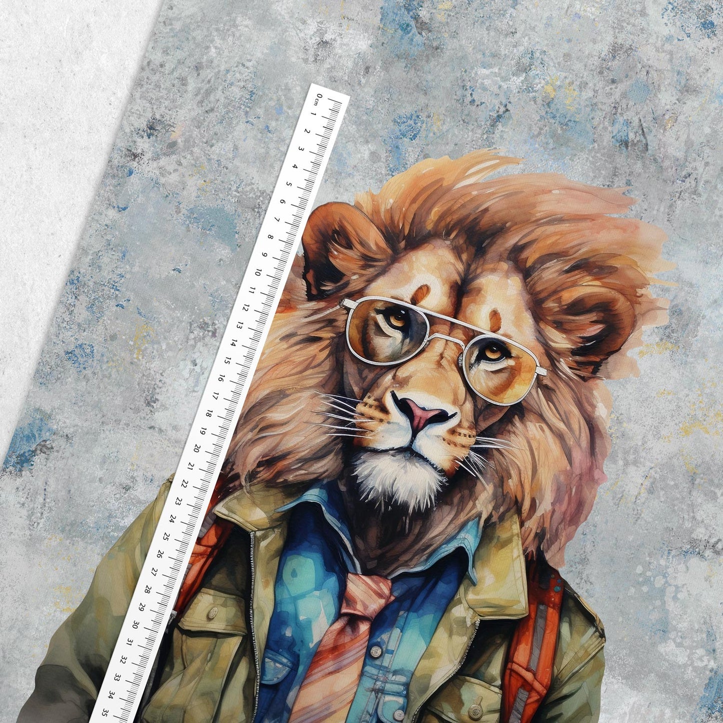 alt
Image with loop-knit panel - royal lion with stylish glasses 250 g/m² | Design - 01 – available at Šarlotes audumi
