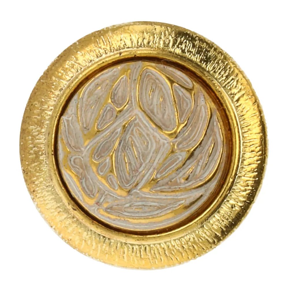 Decorative button with heart element - gold – available online at Šarlotes audumi