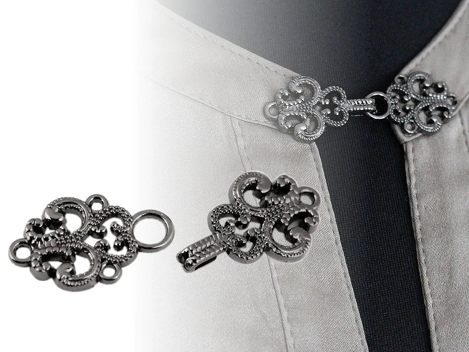 Image of Decorative clothing fastening hook | in various shades – available at Šarlotes audumi