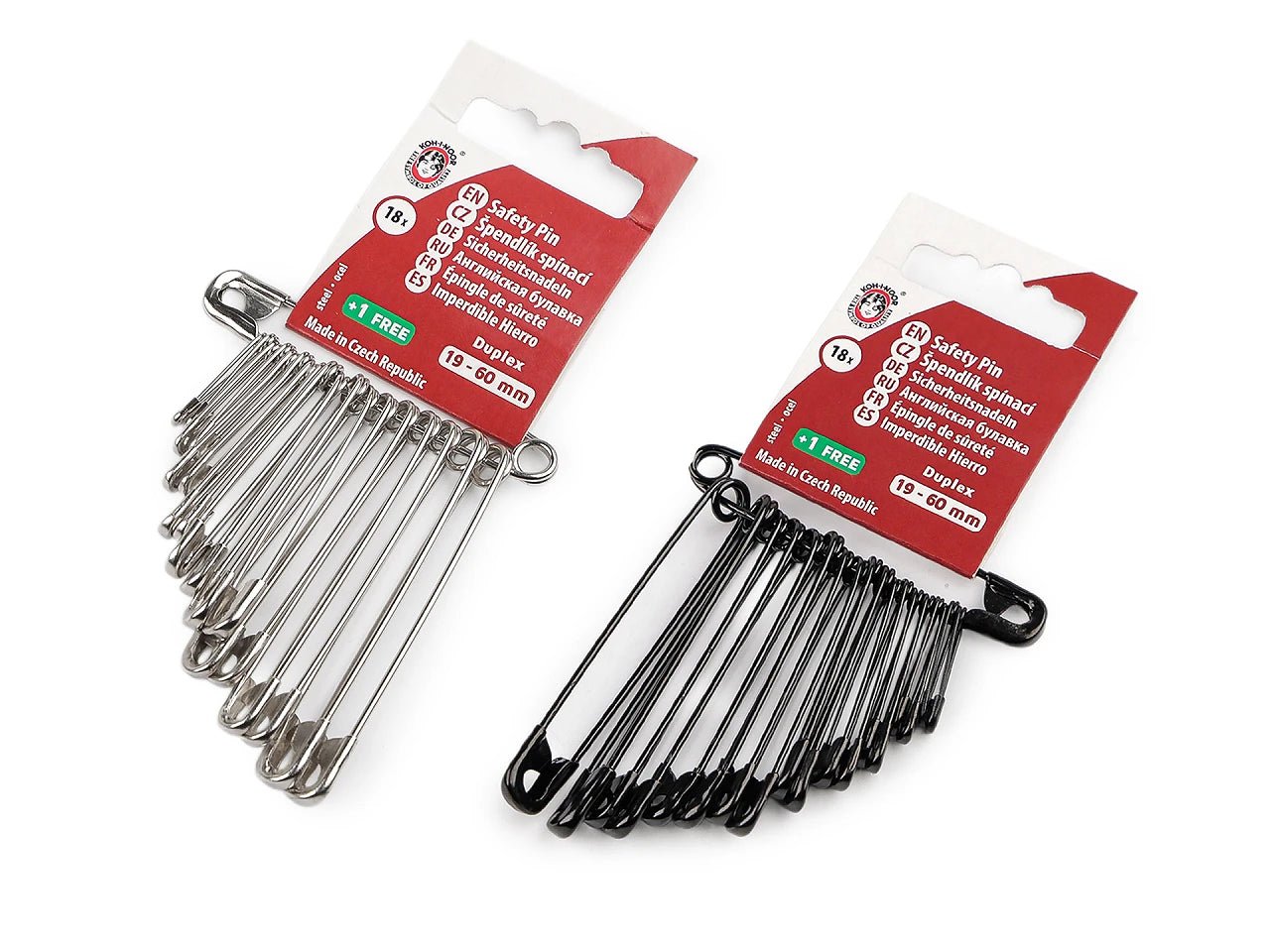 Lot d'épingles de sûreté, tailles variées – disponible chez Šarlotes audumi