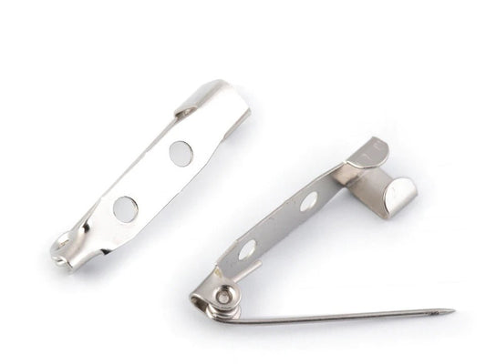 Épingles de sûreté pour fabrication de broches 5x25 mm - argenté (10 pièces)