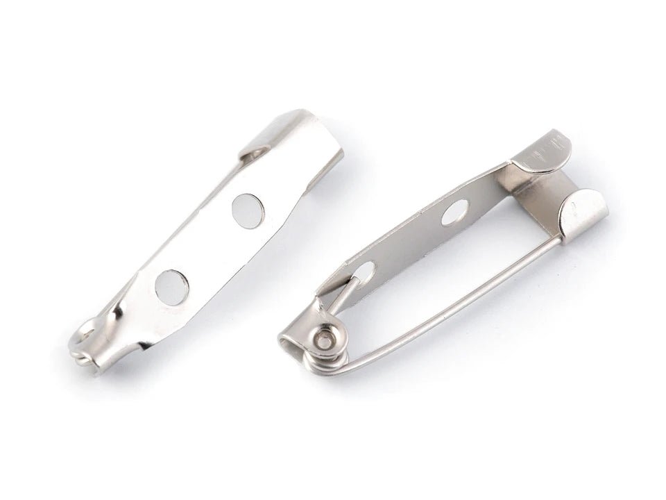 Épingles de sûreté pour fabriquer des broches 5x25 mm - argent (lot de 10 pcs)