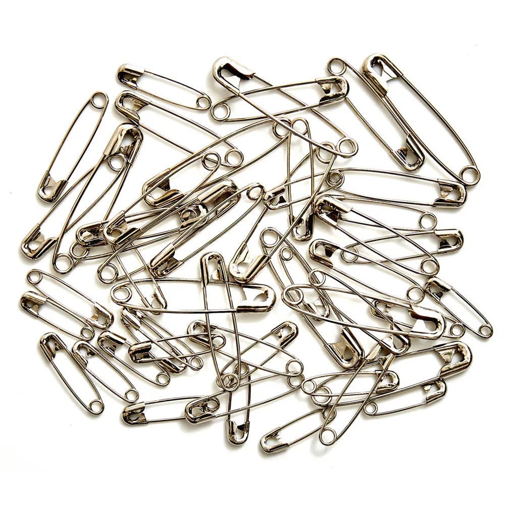 Image of silver safety pins, Hobby Gift Create, 50 pcs. – available at Šarlotes audumi