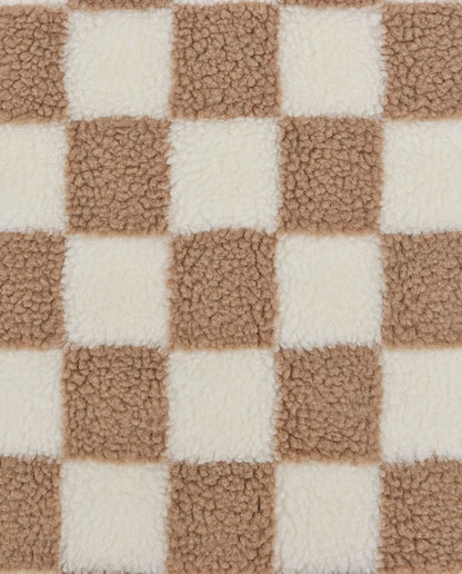 Teddy-fleece, beiget ruudut