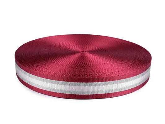 Ruban polyester double face avec lurex 40 mm – disponible chez Šarlotes audumi