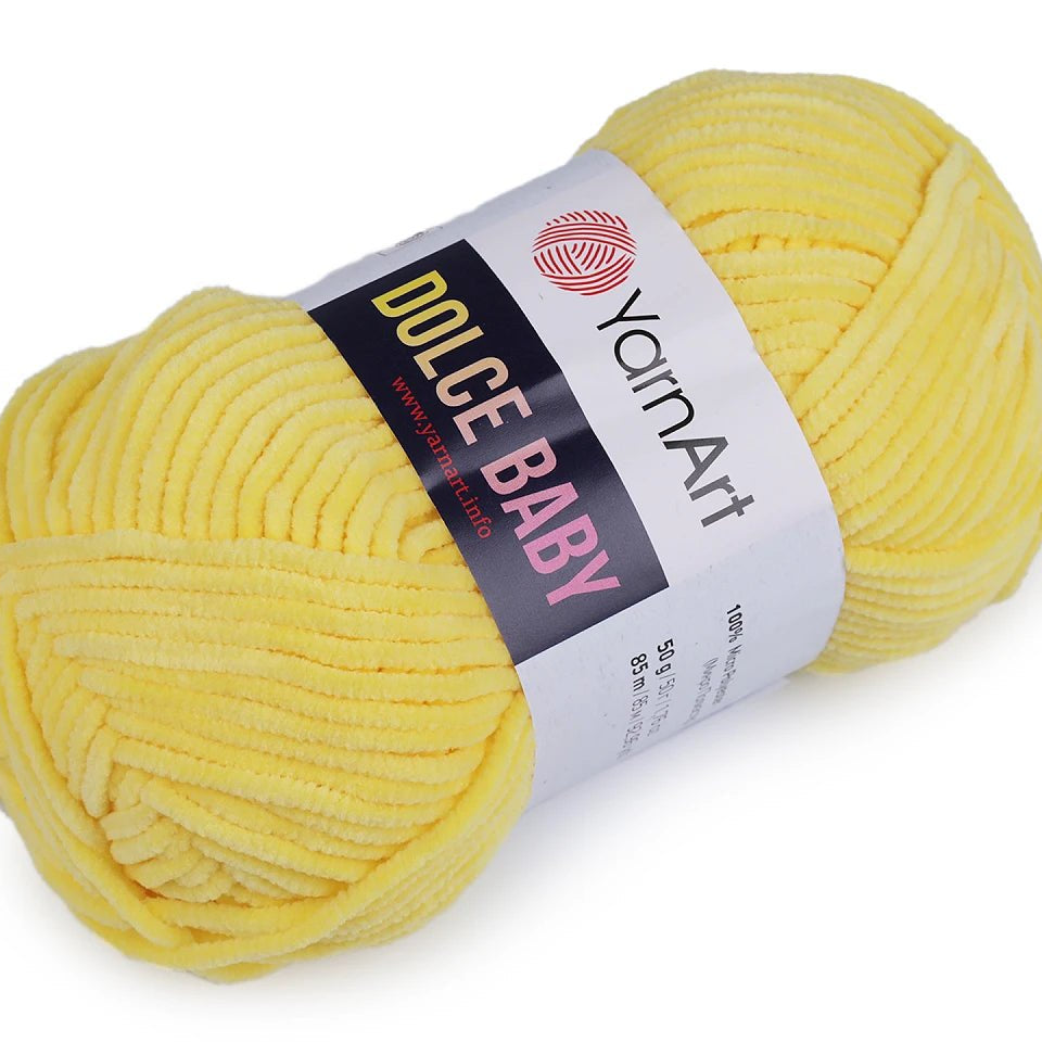 Yarn Art Dolce Baby Zephyr yarn - yellow 85m 50g #761