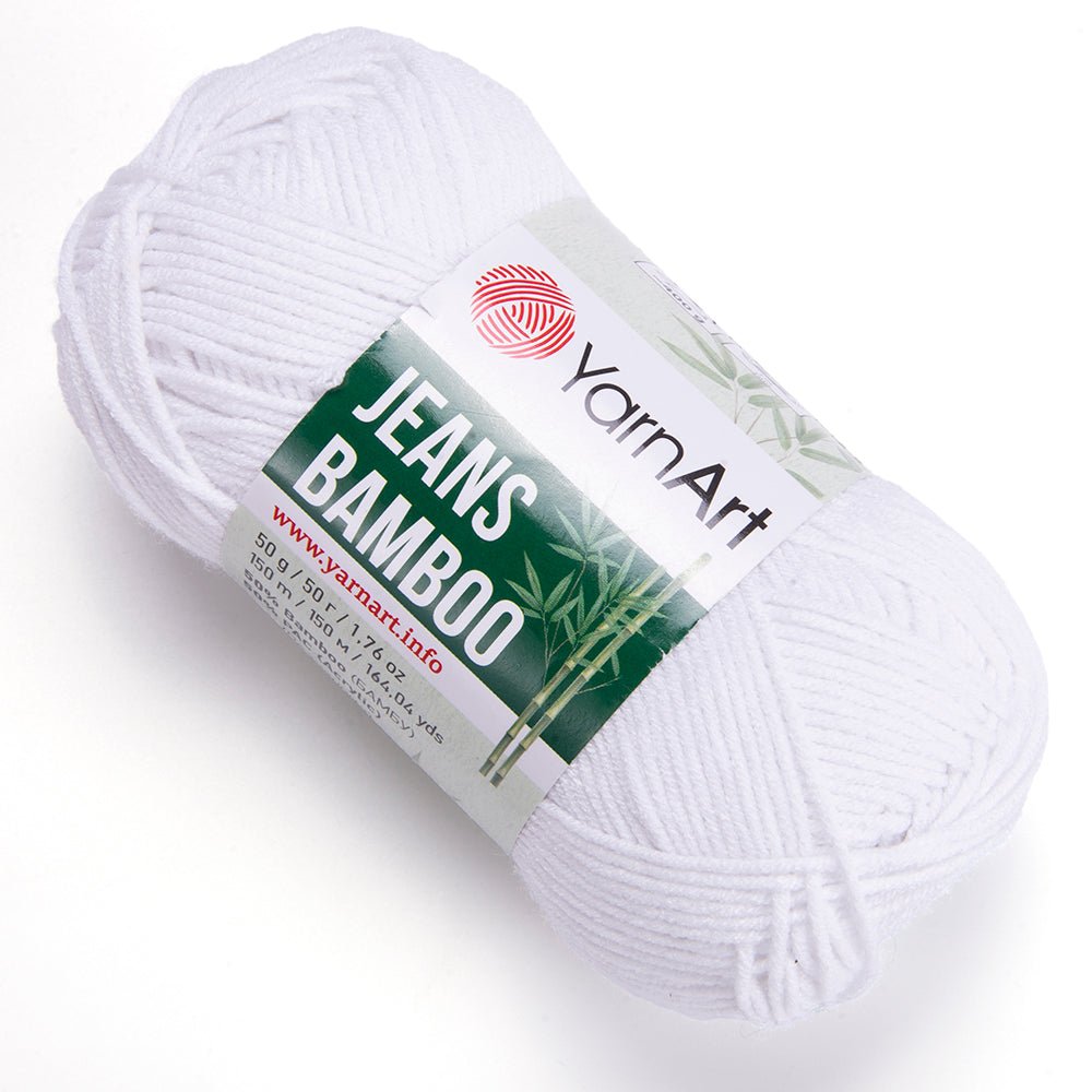 Yarn Art Jeans Bamboo yarn - white 150 m 50g #101