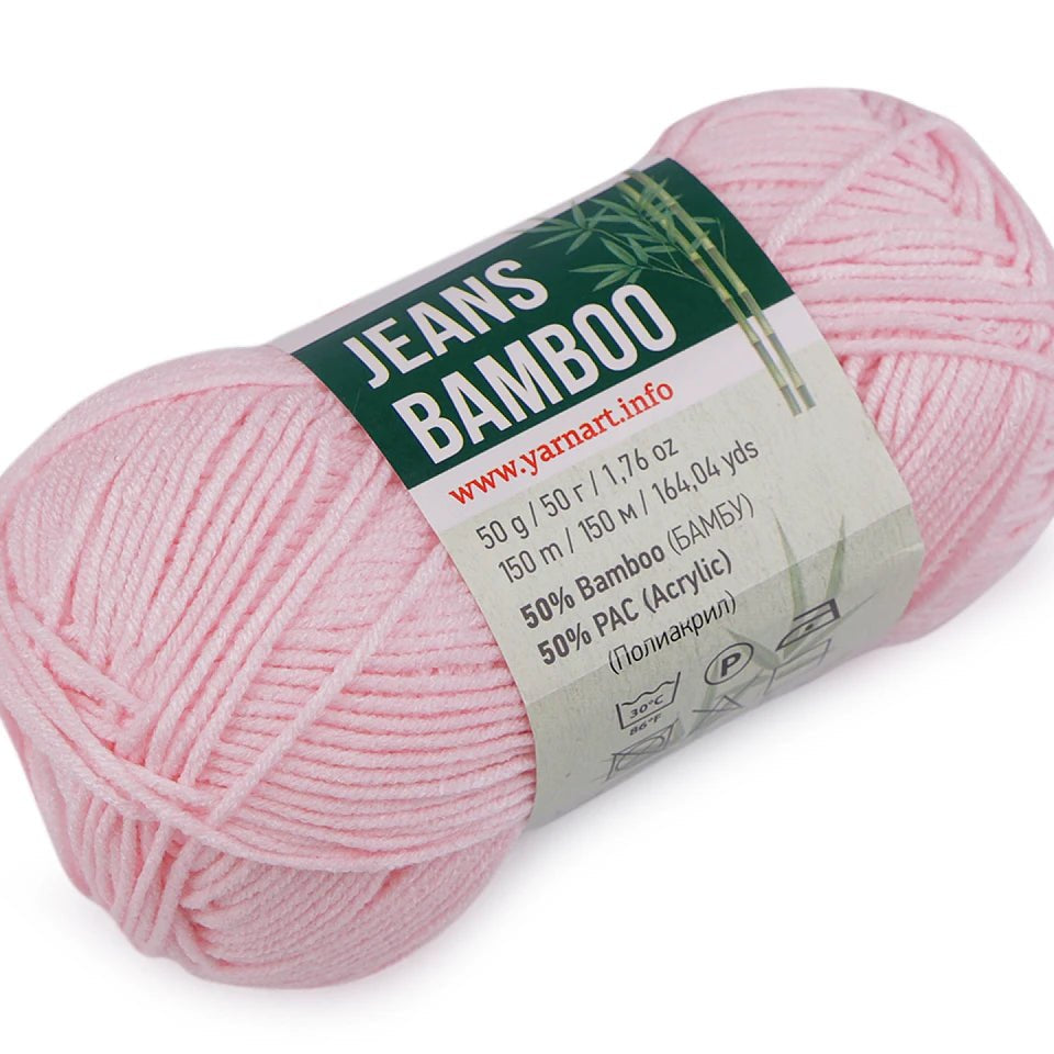 Yarn Art Jeans Bamboo yarn - soft pink 150 m 50g #109