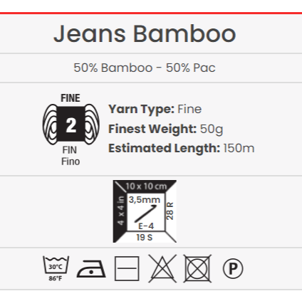 Yarn Art Jeans Bamboo yarn - soft pink 150 m 50g #109