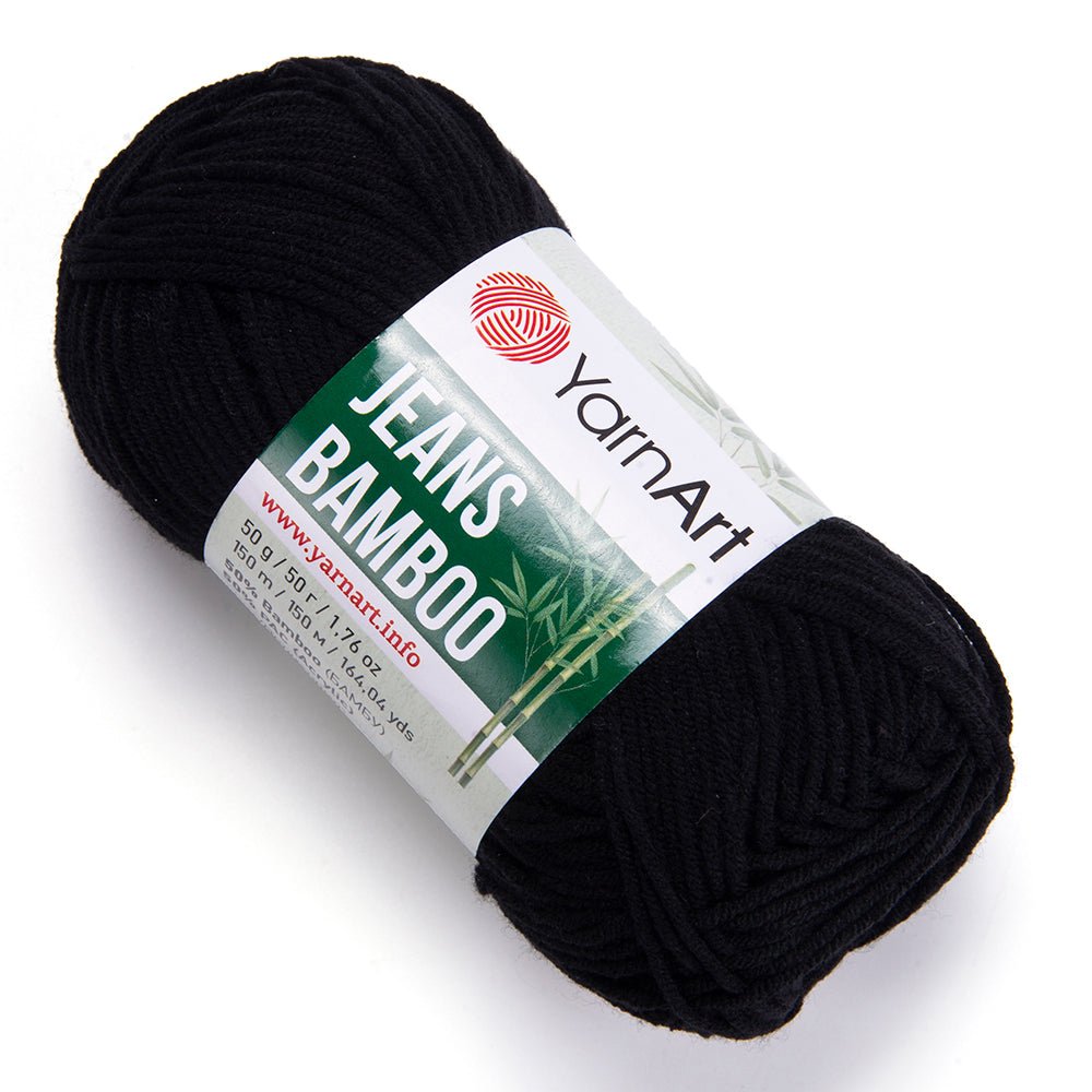 Yarn Art Jeans Bamboo yarn - black 150 m 50g #135