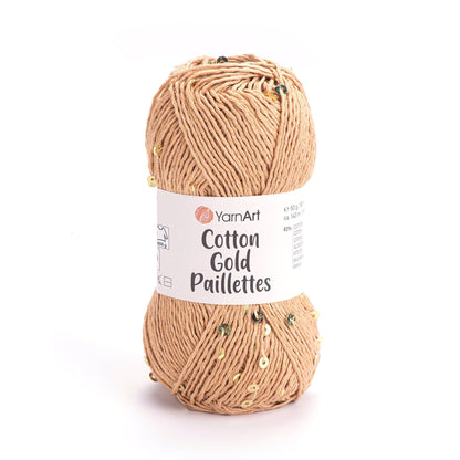 Attēls ar Dzija YarnArt Cotton Gold Paillettes ar fliteriem - 50g / 140m – pieejams Šarlotes audumi