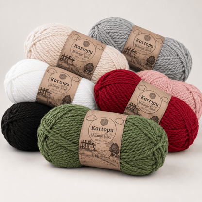 Kuva villalangasta KARTOPU MELANGE WOOL 100 g / 170 m – saatavilla verkossa Šarloten kankaat