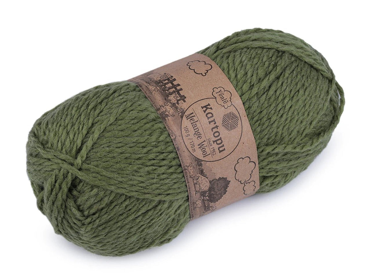 Kuva villalangasta KARTOPU MELANGE WOOL 100 g / 170 m – saatavilla verkossa Šarloten kankaat
