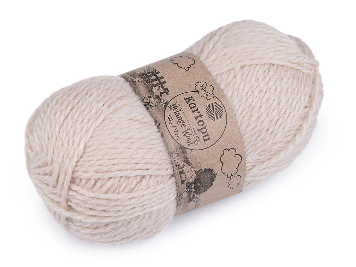Kuva villalangasta KARTOPU MELANGE WOOL 100 g / 170 m – saatavilla verkossa Šarloten kankaat