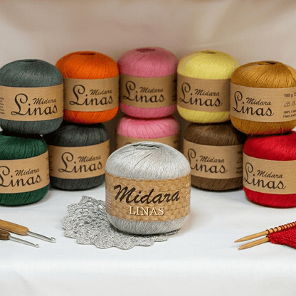 alt
Image of Midara Linas yarn, linen thread – 100 g/ 600 m – available at Šarlotes audumi