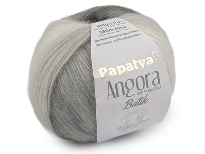 Kuva: Dzijas Papatya Angora Batik 100g / 550m – saatavilla Šarlotes audumi
