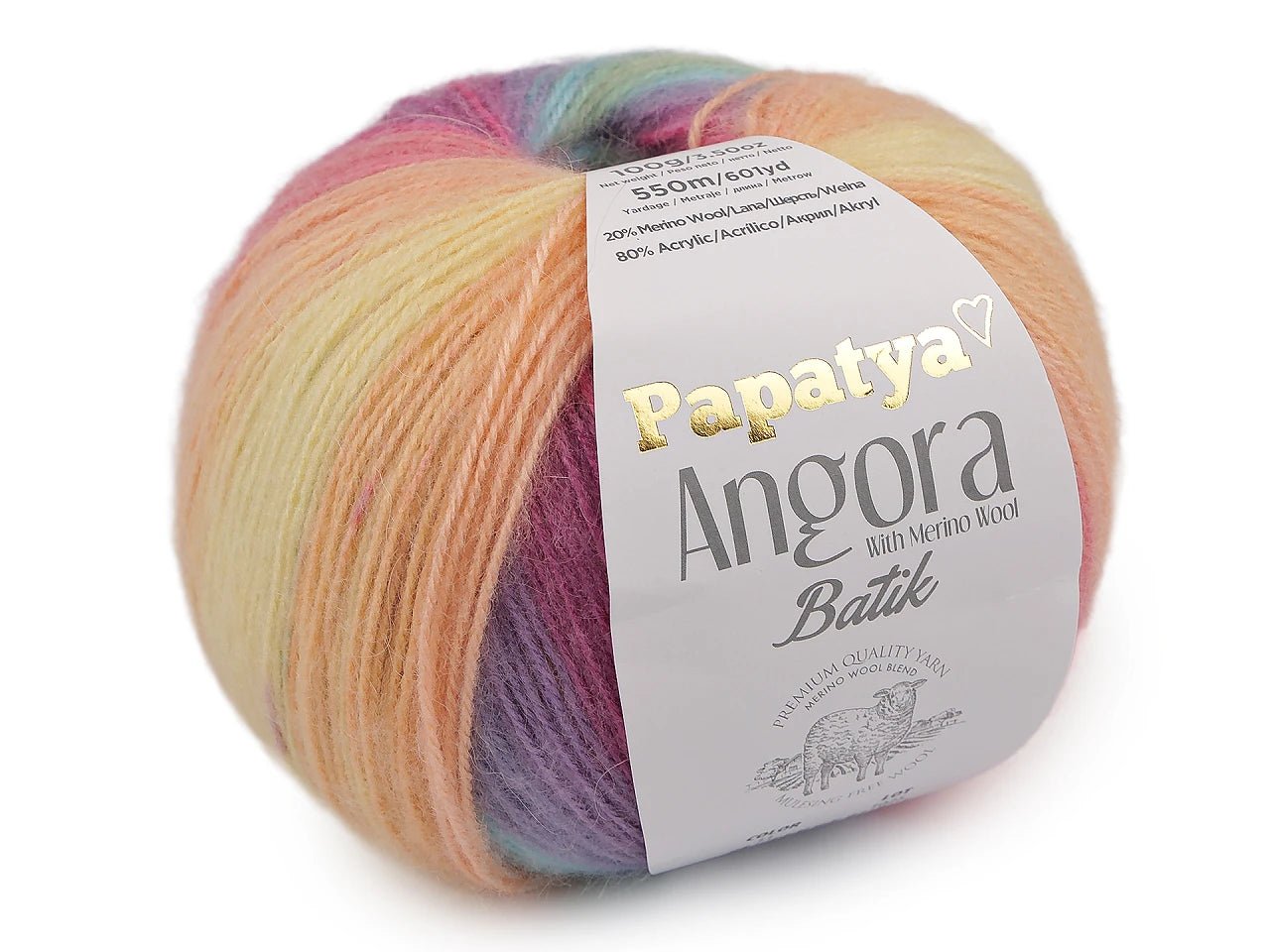 Kuva Dzijas Papatya Angora Batik 100g / 550m – saatavilla Šarlotes audumi