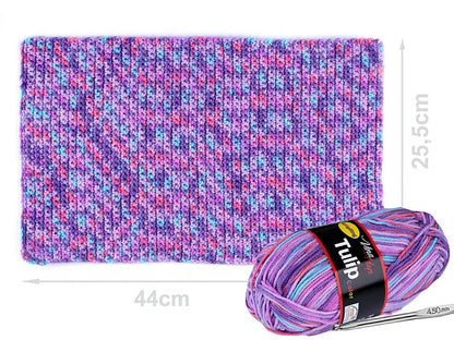 Attēls ar Dzijas Vlna Hep Tulip color - 100g / 170 m – pieejams Šarlotes audumi