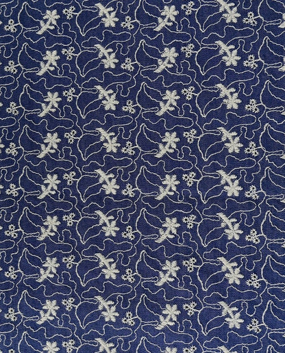 Image of denim fabric with embroidery 180 g/m² – available at Charlotte Fabrics
