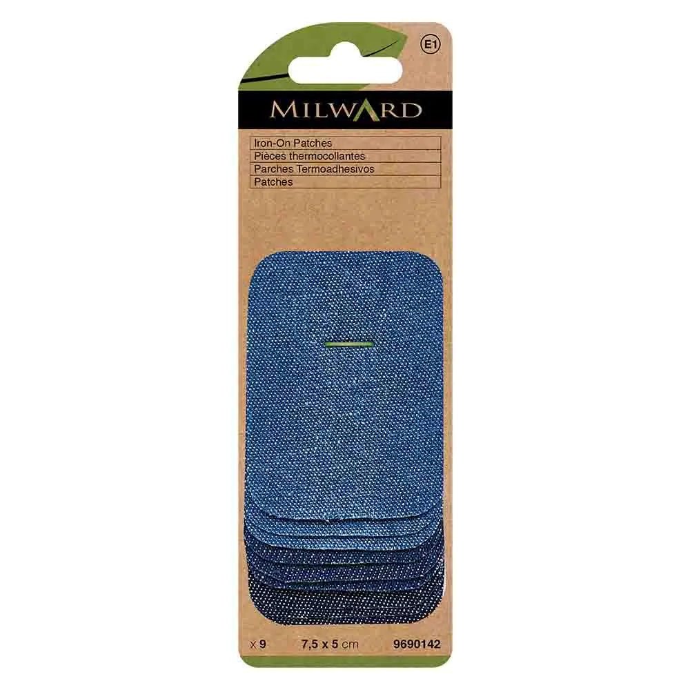 Patchs en jean thermocollants pour vêtements Milward 7.5x5cm - 9 pièces
