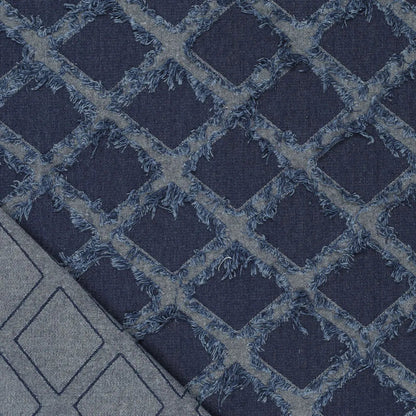 Tissu denim avec élasthanne, franges décoratives, 360 g/m² – disponible chez Šarlotes audumi