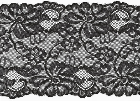 Elastic lace - 15 cm - black