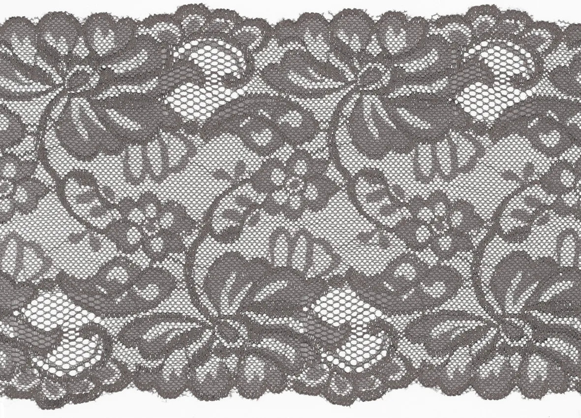 Dentelle élastique - 15 cm - grise